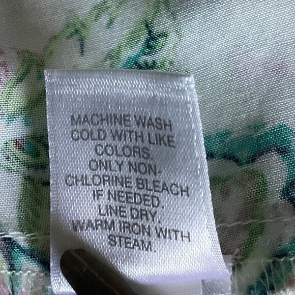 J. Jill Sz M Sleeveless Breezy Floral Tunic Tank Top Contrast Hem Border 108i - Picture 8 of 8